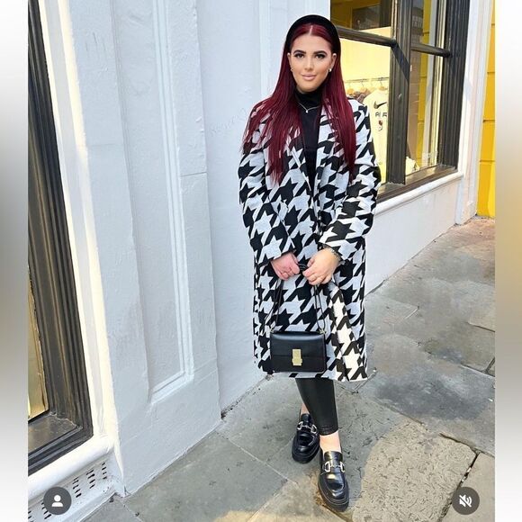 H&M Houndstooth Coat New - Picture 3 of 10